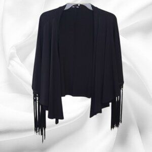 Glamour Plus Size 2X Elegant Black Fringe Shawl